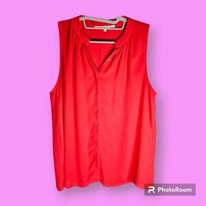 Collective Concepts Women's Red Coral Sleeveless Blouse Size Large